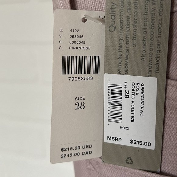 NWT Anthropologie Hudson Rosie High-Rise Wide-Leg Ankle Pink Jeans - Picture 9 of 11